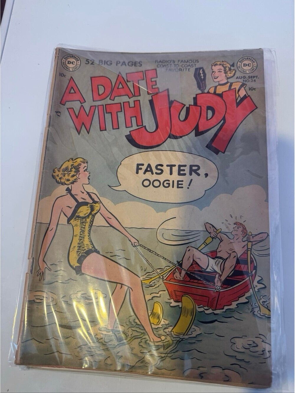 A Date With Judy #24 DC Comics 1951 Golden Age 10¢ Swimsuit Water Ski Cover